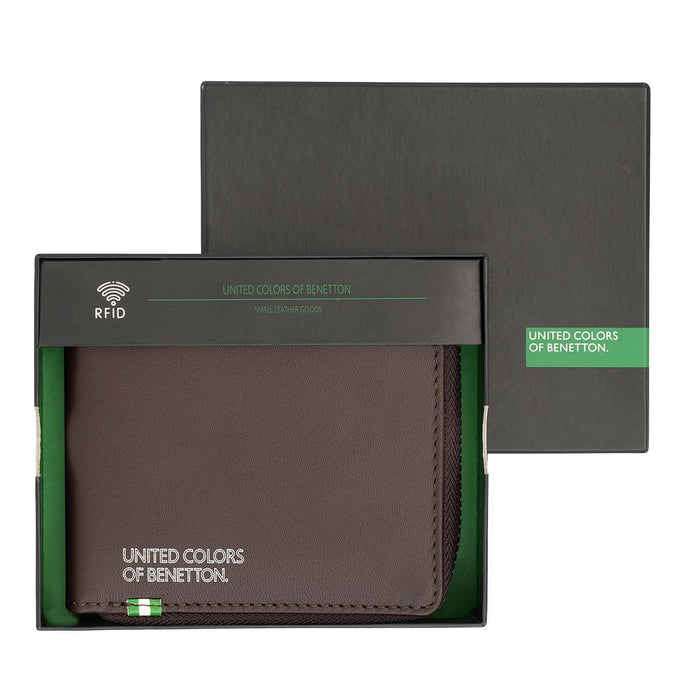 United Colors Of Benetton Polna Men's Zip Around Wallet Brown