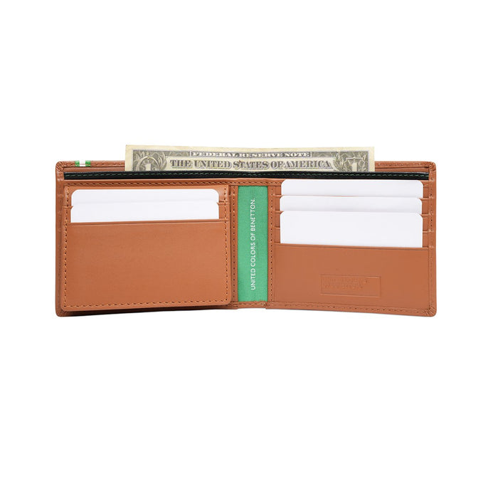 United Colors Of Benetton Ceska Men's Passcase Wallet Tan