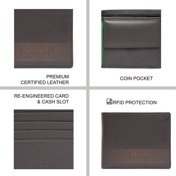 United Colors Of Benetton Lucie Mens Global Coin Wallet Brown