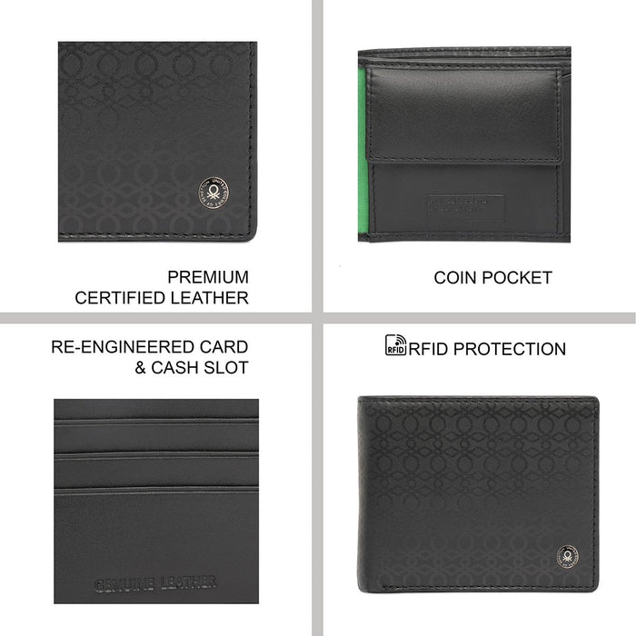 United Colors Of Benetton Valtr Men S Global Coin Wallet Black