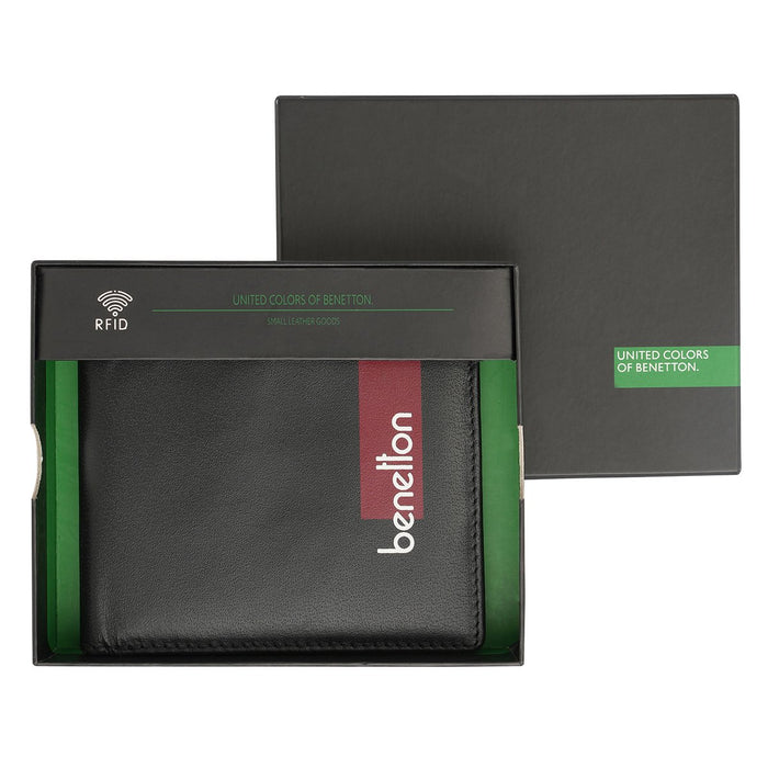 United Colors Of Benetton Benzo Men S Slimfold Wallet Black