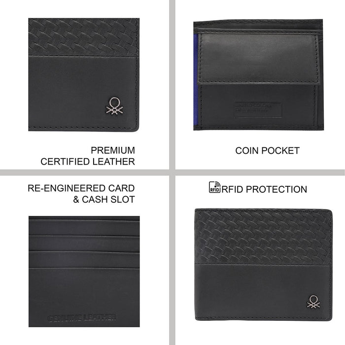 United Colors Of Benetton Bates Men's Global Coin Wallet Black