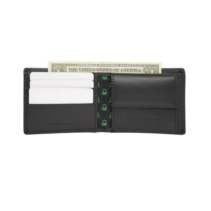 United Colors Of Benetton Izak Men S Global Coin Wallet Black