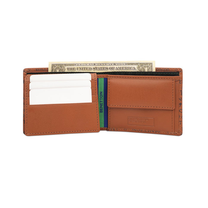 United Colors Of Benetton Berkner Mens Multicard Coin Wallet Tan