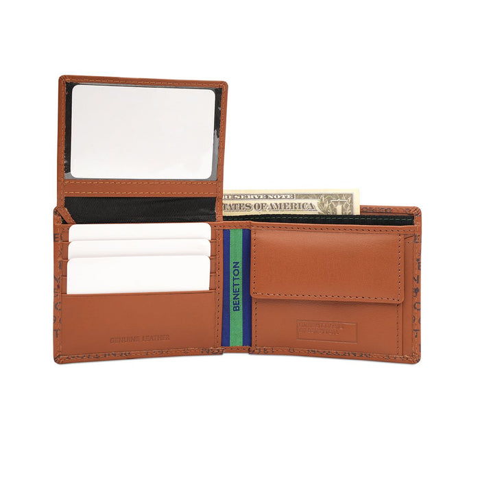 United Colors Of Benetton Berkner Mens Multicard Coin Wallet Tan