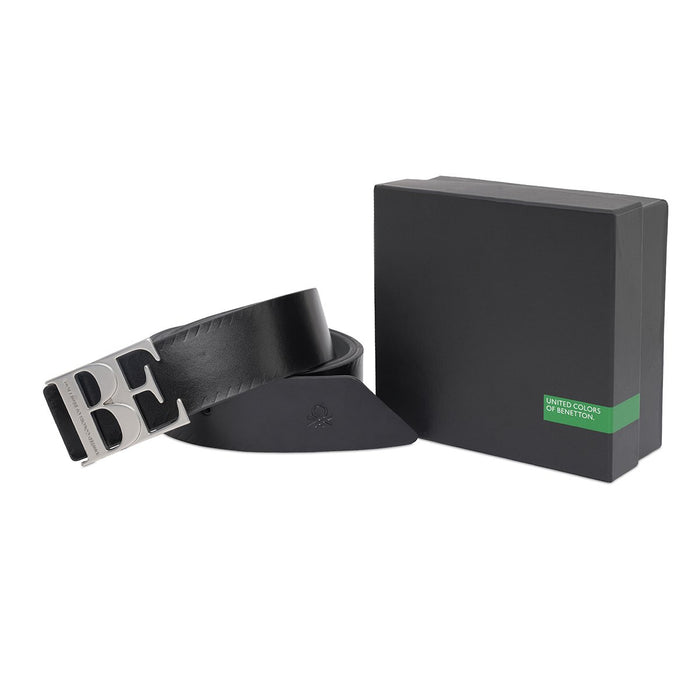 United Colors Of Benetton Amalie Men's Reversible Belt Black Grey