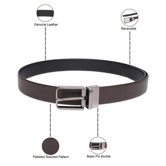 United Colors Of Benetton Albert Mens Reversible Belt Brown Black