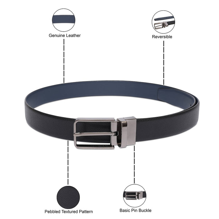 United Colors Of Benetton Albert Mens Reversible Belt Black Navy