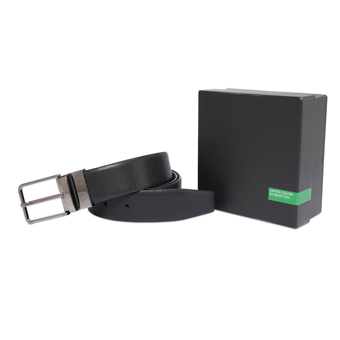 United Colors Of Benetton Albert Mens Reversible Belt Black Navy