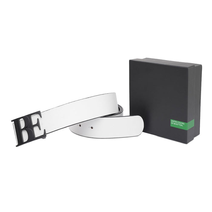 United Colors Of Benetton Beran Men's Reversible Belt White Black