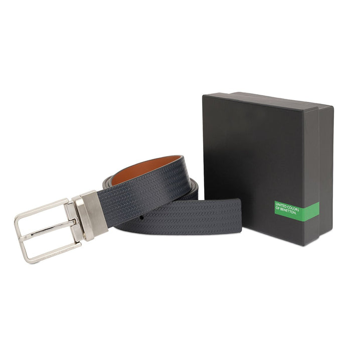 United Colors Of Benetton Tomas Men's Reversible Belt Navy Tan