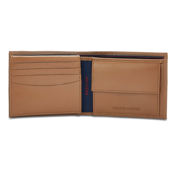 Tommy Hilfiger Romont Plus Mens Leather Global Coin Wallet Tan