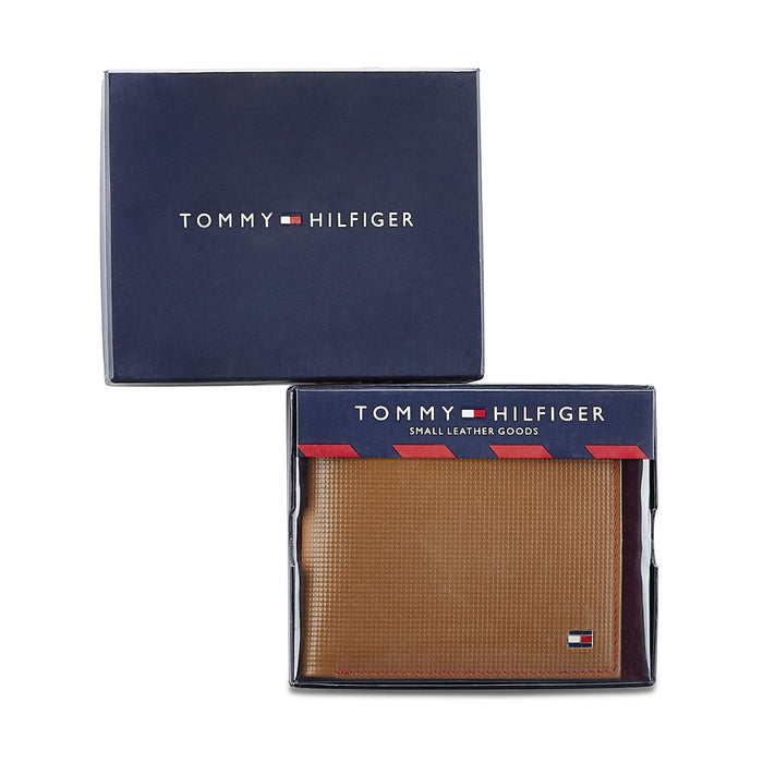 Tommy Hilfiger Romont Plus Mens Leather Global Coin Wallet Tan