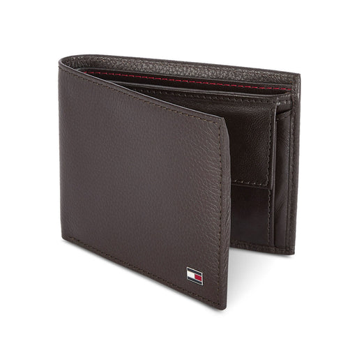 Tommy Hilfiger Felix Mens Leather Global Coin Wallet brown