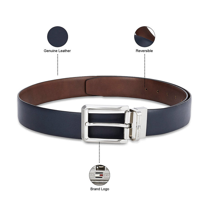 Tommy Hilfiger Gakona Men Reversible Belt Navy & Cognac