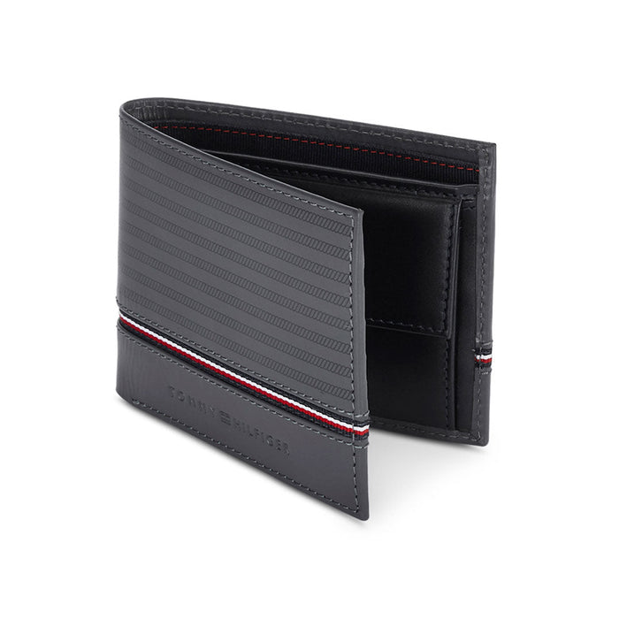 Tommy Hilfiger Darian Mens Leather Global Coin Wallet Grey