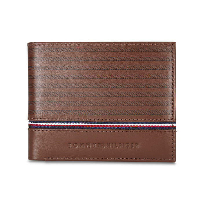 Tommy Hilfiger Darian Mens Leather Global Coin Wallet Tan