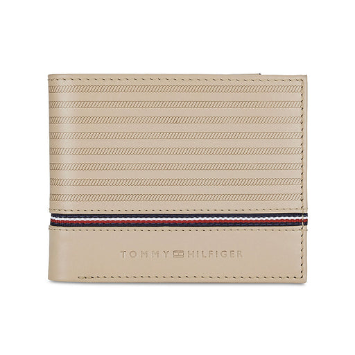 Tommy Hilfiger Darian Mens Leather Global Coin Wallet Beige