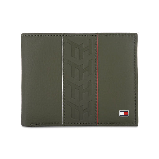 Tommy Hilfiger Leonard Mens Leather Passcase Wallet Olive