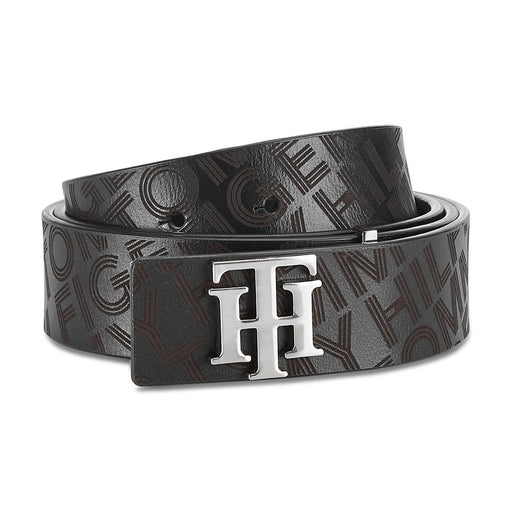 Tommy Hilfiger Ernest Plus Printed Casual Mens Leather Belt-Black