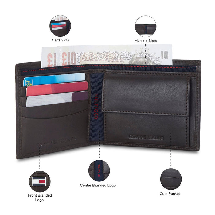 Tommy Hilfiger Castell Global Coin Wallet Brown