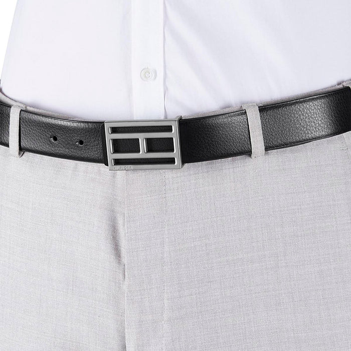 Tommy Hilfiger Shoshone Men Reversible Formal Leather Belt Black