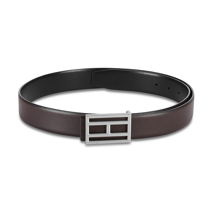 Tommy Hilfiger Shoshone Men Reversible Formal Leather Belt Brown