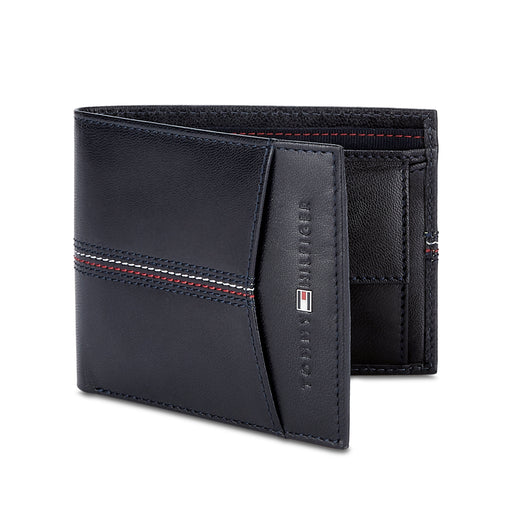 Tommy Hilfiger Enoch Mens Leather Global Coin Wallet Navy