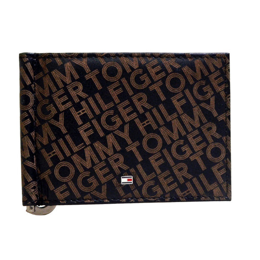 Tommy Hilfiger Maxx Moneyclip Menbs Printed Leather Wallet Black