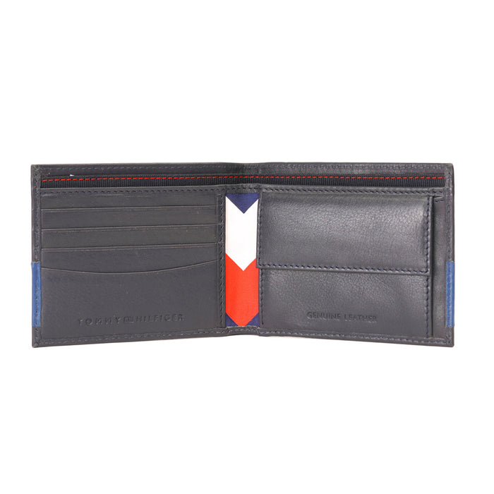 Tommy Hilfiger Dalton Mens Leather Global Coin Wallet Blue