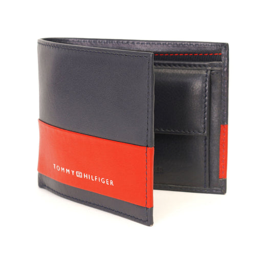 Tommy Hilfiger Dalton Mens Leather Global Coin Wallet Red