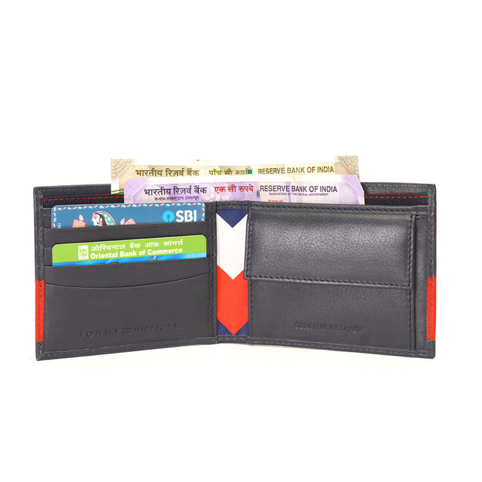 Tommy Hilfiger Dalton Mens Leather Global Coin Wallet Red