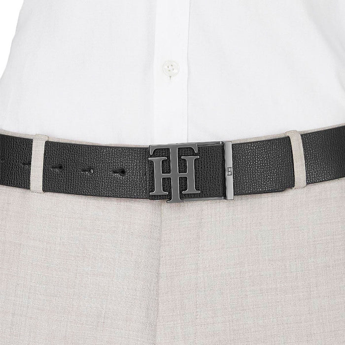 Tommy Hilfiger Branson Mens Leather Reversible Belt Black