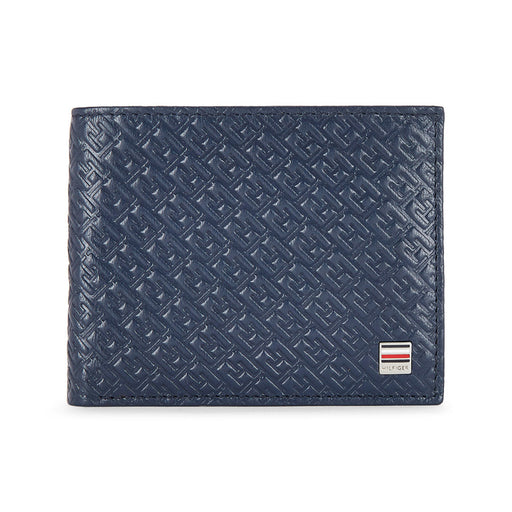 Tommy Hilfiger Clipper Mens Leather Global Coin Wallet Navy