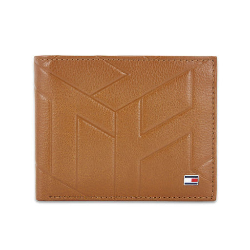 Tommy Hilfiger Cruisers Mens Leather Passcase Wallet Tan