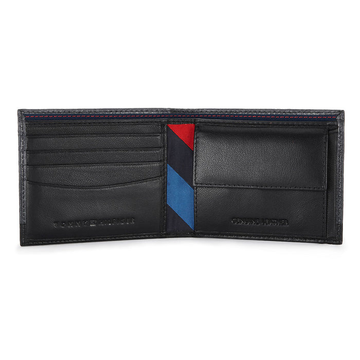 Tommy Hilfiger Stellar Mens Leather Global Coin Wallet Black