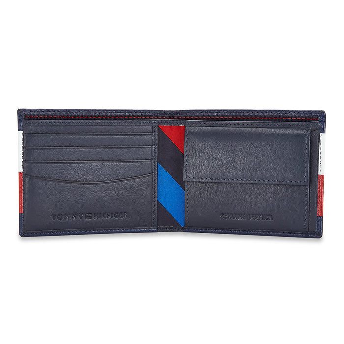 Tommy Hilfiger Stellar Mens Leather Global Coin Wallet Blue