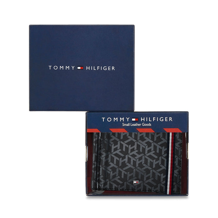 Tommy Hilfiger Franco Club Mens Leather Moneyclip Wallet Black