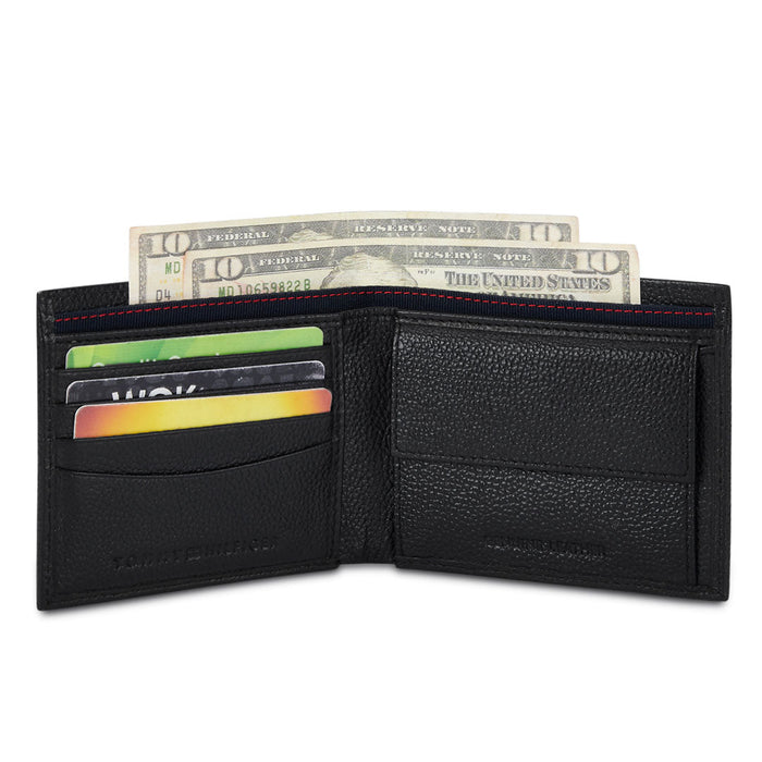 Tommy Hilfiger Chase Menbs Leather Passcase Wallet Black