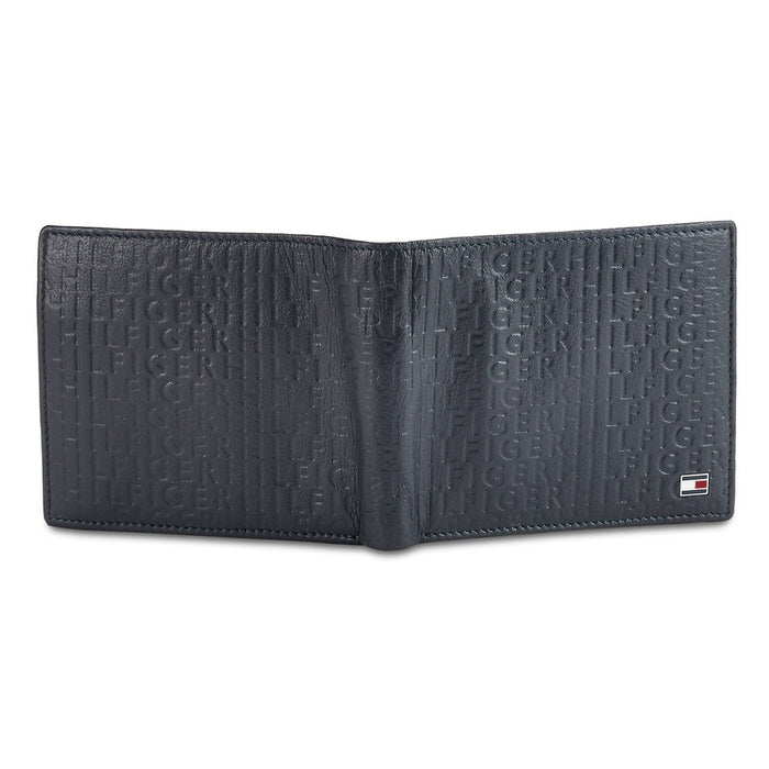 Tommy Hilfiger Erik Embossed Mens Leather Global Coin Wallet navy