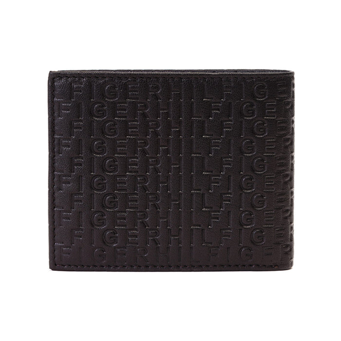 Tommy Hilfiger Erik Embossed Mens Leather Global Coin Wallet Brown