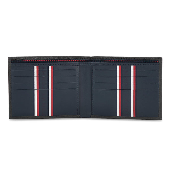 Tommy Hilfiger Folk Mens Leather Slimfold Wallet Black