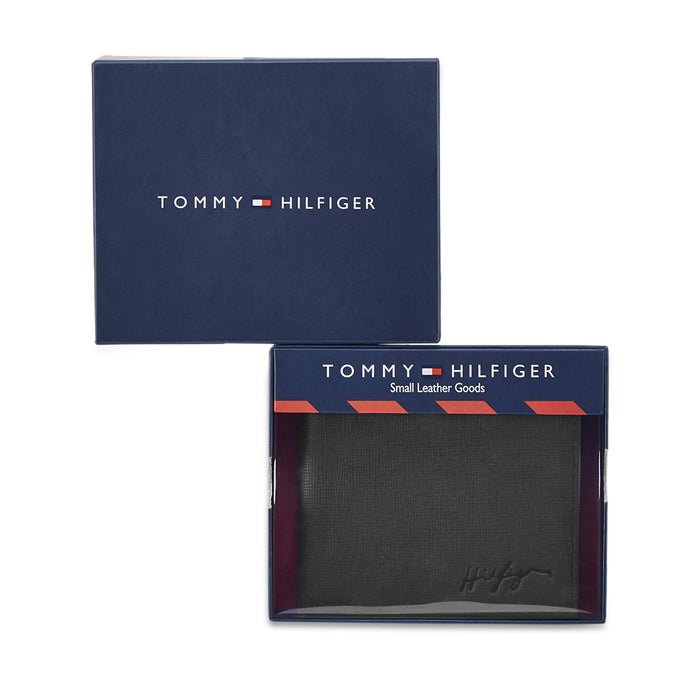 Tommy Hilfiger Folk Mens Leather Slimfold Wallet Black