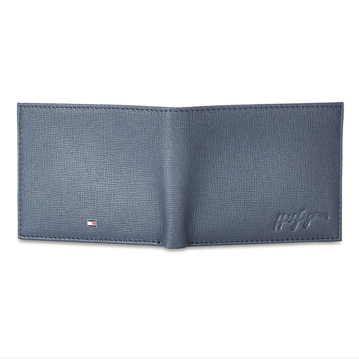 Tommy Hilfiger Folk Mens Leather Slimfold Wallet Navy