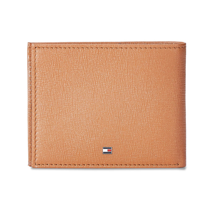 Tommy Hilfiger Folk Mens Leather Slimfold Wallet Tan