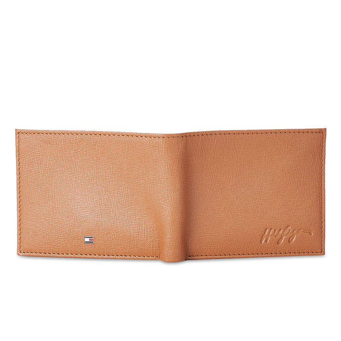 Tommy Hilfiger Folk Mens Leather Slimfold Wallet Tan