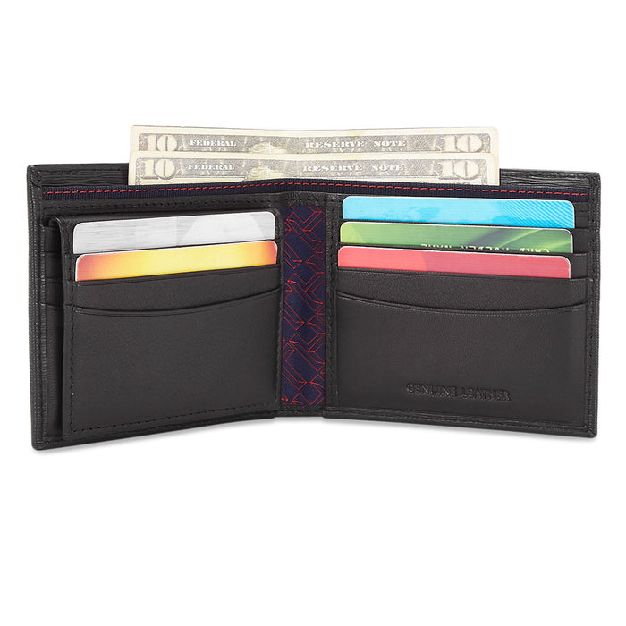 Tommy Hilfiger Encore Mens Leather Passcase Wallet Black