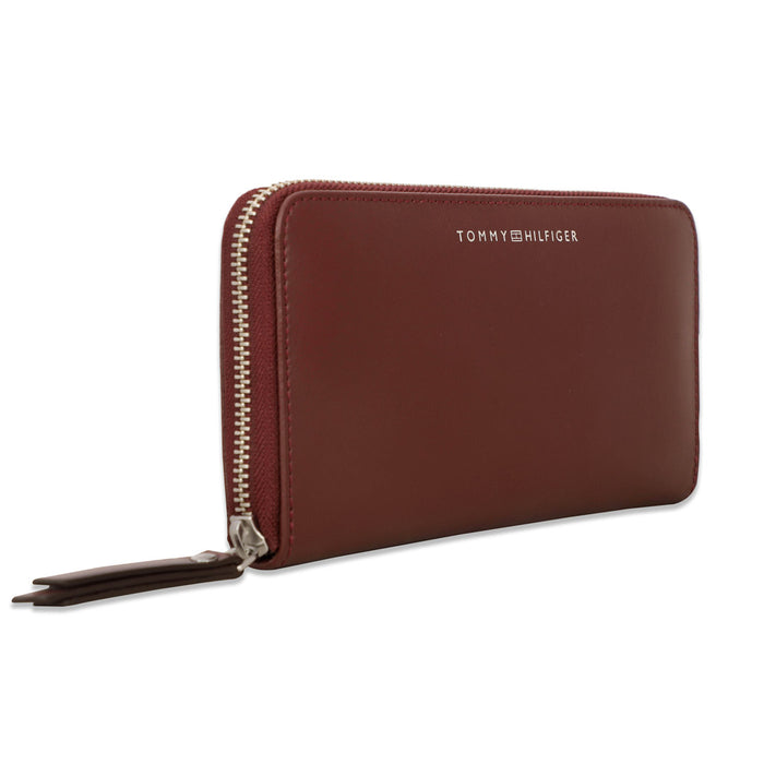 Tommy Hilfiger Ontario Womens Leather Zip Around Wallet Burgundy