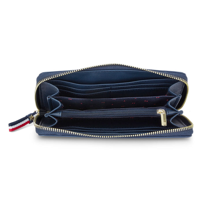 Tommy Hilfiger Classic Waco Womenbs Leather Wallet Navy