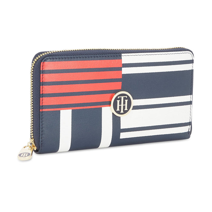 Tommy Hilfiger Terrain Stripes Womenbs Leather Wallet Red